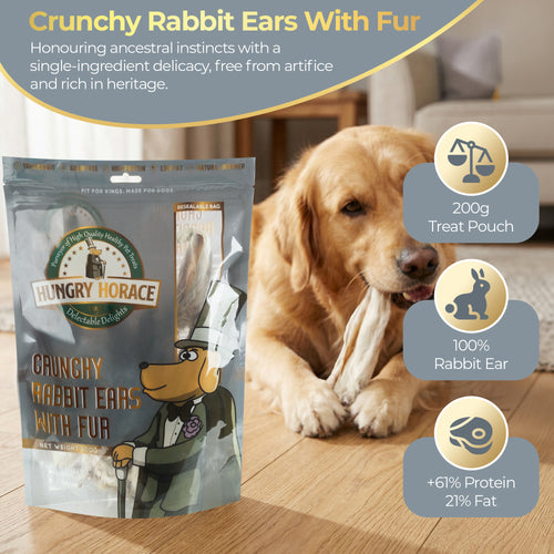 Crunchy Rabbit Ears with Fur 200g