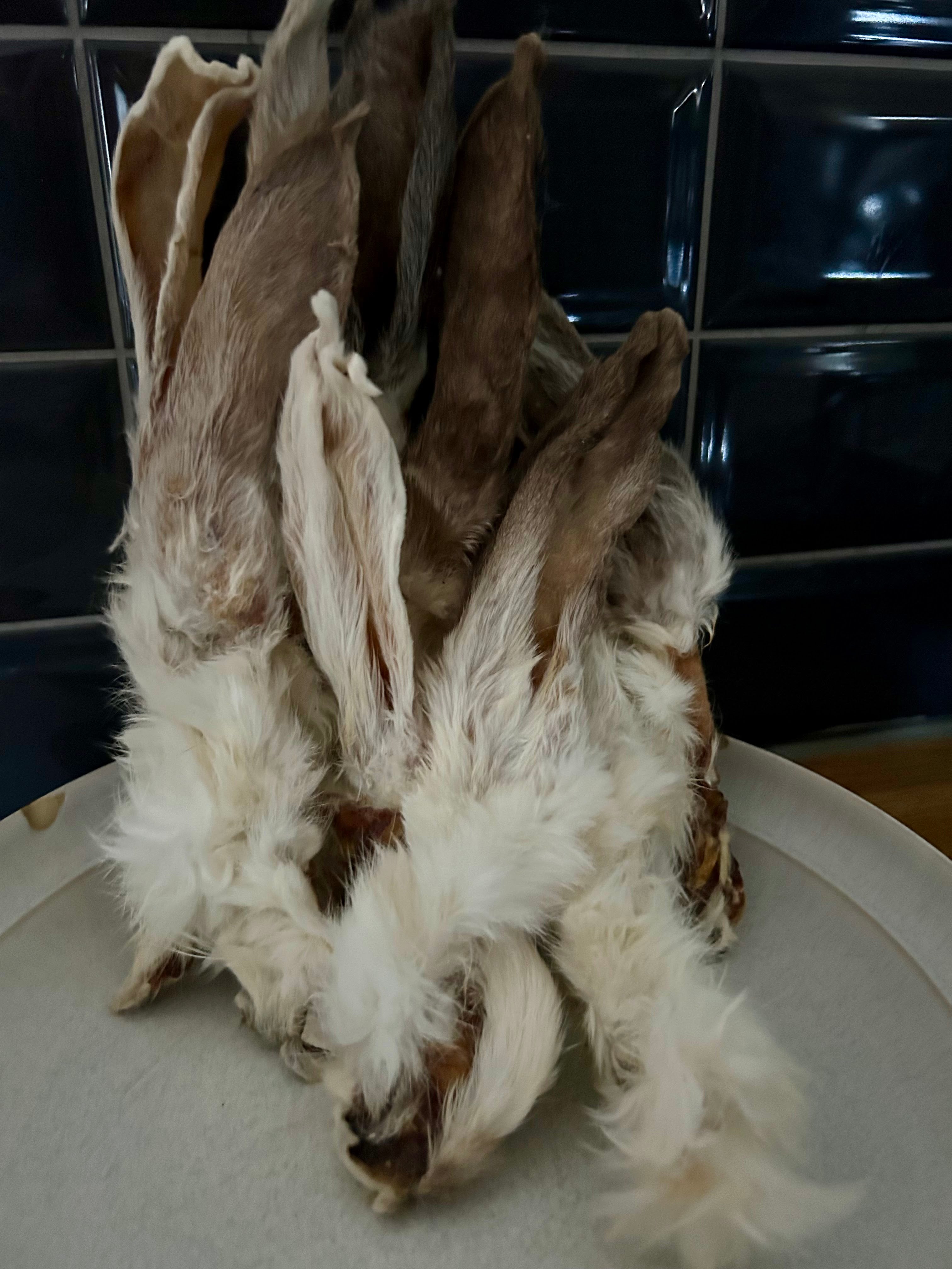 Crunchy Rabbit Ears with Fur 200g