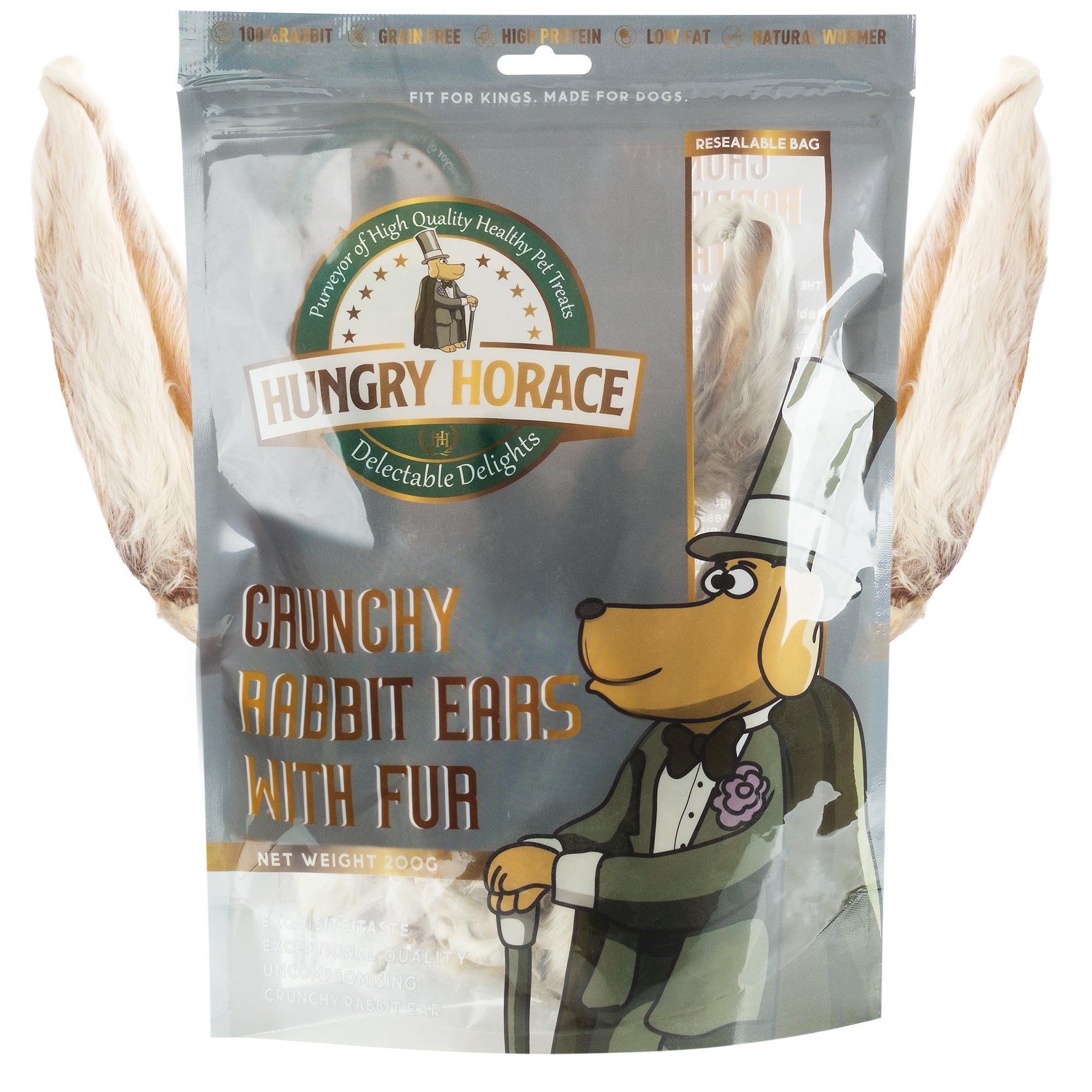 Crunchy Rabbit Ears with Fur 200g